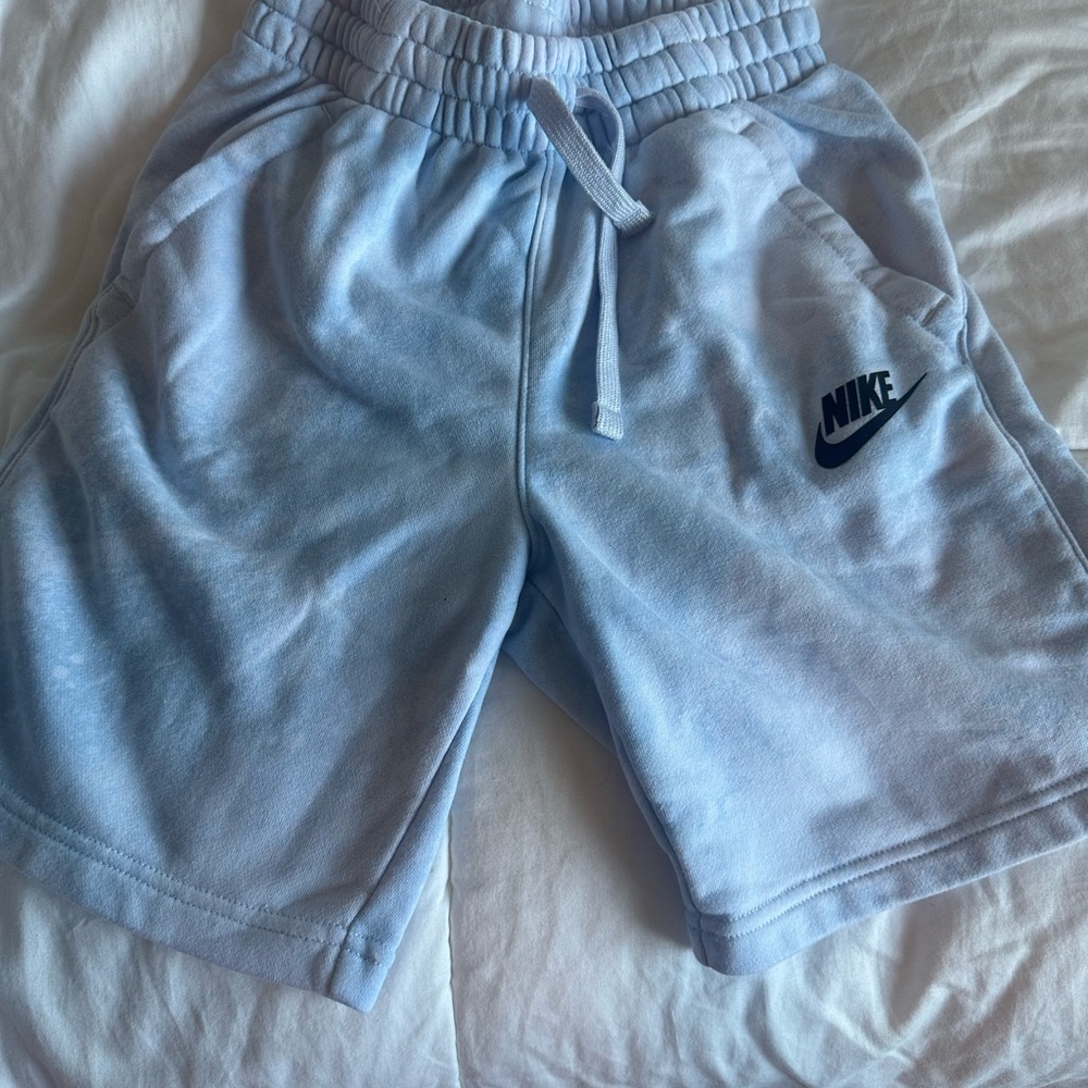 Blue tie dyed look boys Nike Cotton shorts